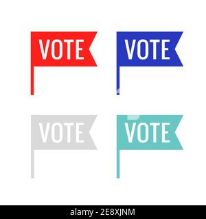 Vote vector sticker flag icon. Government presidential sign symbol Stock Vector