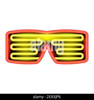 Heon Glasses Isolated on White Background. Stylish Gadget for Night Club Stock Vector