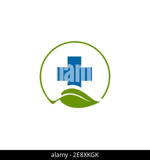 Medical and health care logo design with cross icon vector template Stock Vector