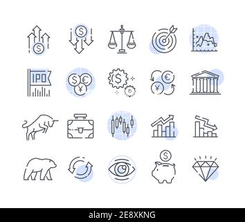 A simple set of stock and financial icons Stock Vector