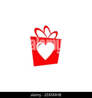 Gift box logo design vector template Stock Vector
