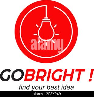 bright lamp logo design vector template Stock Vector