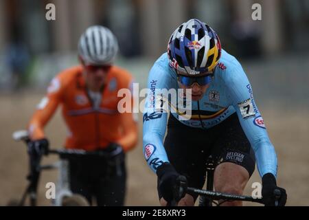 Wout Van Art from Belgium during the 2021 UCI Cyclo-Cross World Championships, Men Elite, on January 31, 2021 in Oostende, Belg / LM Stock Photo