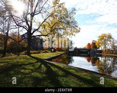 Merrickville Locks in Autumn Stock Photo