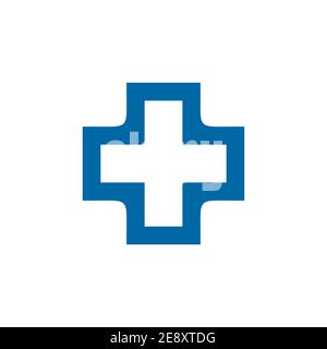 Medical and health care logo design with cross icon vector template Stock Vector