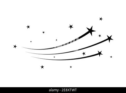 Comet neon light icon. Falling star. Meteor, asteroid. Bright celestial ...