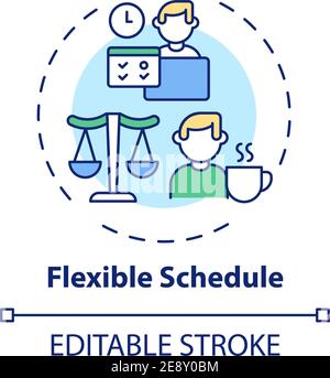Flexible schedule concept icon Stock Vector