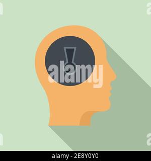 Mind skills icon, flat style Stock Vector