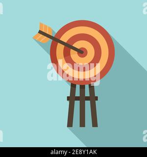 Life skills arch target icon, flat style Stock Vector