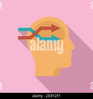 Life skills ideation icon, flat style Stock Vector