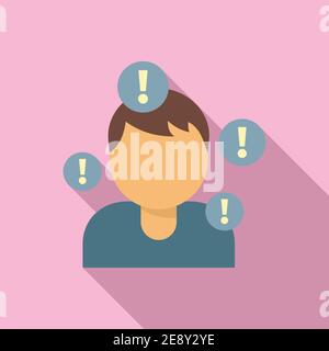 Life skills empathy icon, flat style Stock Vector