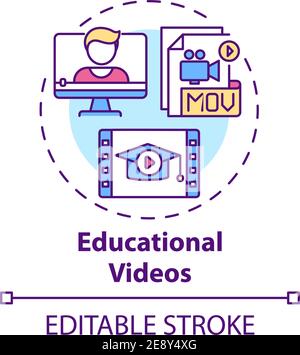 Educational videos concept icon Stock Vector