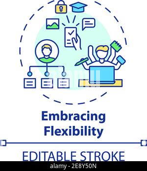 Embracing flexibility concept icon Stock Vector