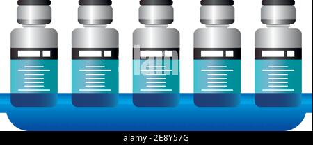 vials or bottles vaccination medical immunization vector illustration Stock Vector