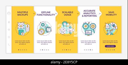 Software as service pluses onboarding vector template Stock Vector