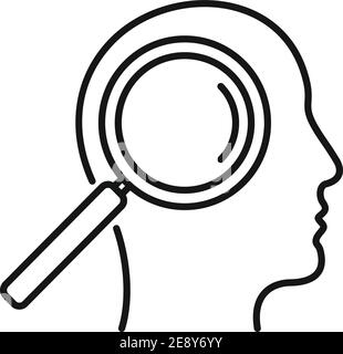 Life skills search icon, outline style Stock Vector