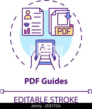 PDF guides concept icon Stock Vector