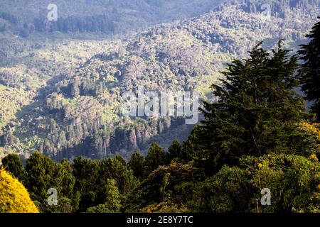 Bogota, Colombia 16.03.2018. On the top of Monserrate. Cordillera de los Andes from Monserrate. Stock Photo