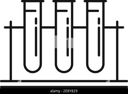 Blood donation test tube stand icon, outline style Stock Vector