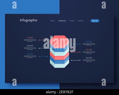 Modern infographic vector elements for business brochures. Use in website, corporate brochure, advertising and marketing. Pie charts, line graphs, bar Stock Vector