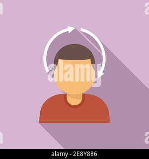 Life skills icon, flat style Stock Vector