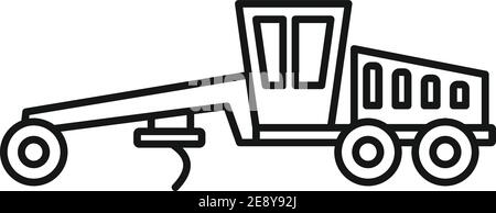 Grader machine icon, outline style Stock Vector