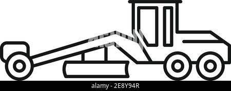 Grader machine truck icon, outline style Stock Vector