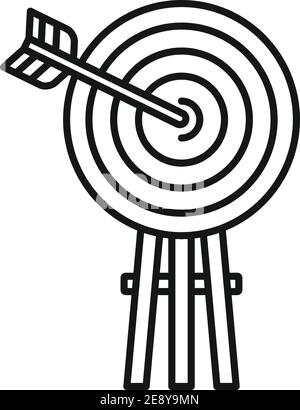 Life skills arch target icon, outline style Stock Vector