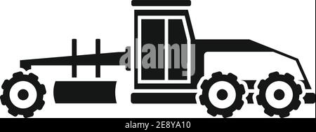 Grader machine vehicle icon, simple style Stock Vector