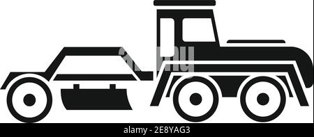 Grader machine tractor icon, simple style Stock Vector