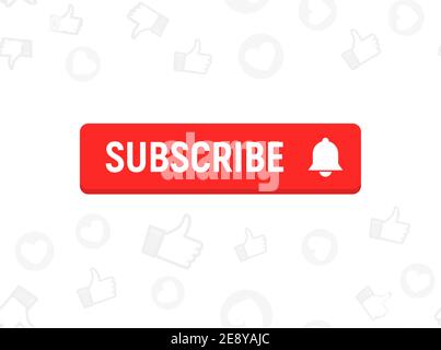 Subscription element logo bell. Subscribe now button, channel register today member icon. Stock Vector