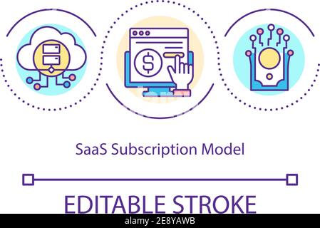 SaaS subscription model concept icon Stock Vector