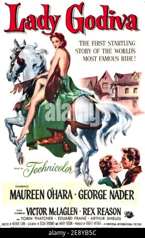 LADY GODIVA OF COVENTRY 1955 Universal Pictures film with Maureen O'Hara Stock Photo