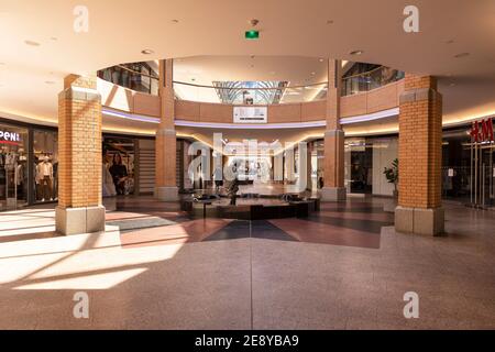 Eindhoven, The Netherlands, April 21st 2020. Interior inside of the famous shopping mall, the ‘Heuvel Galerie’ building in the center of Eindhoven dur Stock Photo