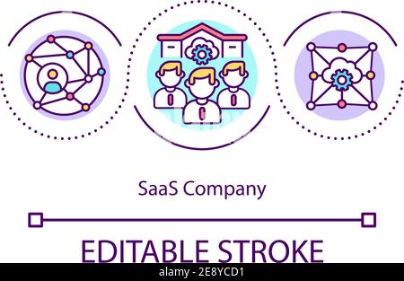 SaaS company model concept icon Stock Vector