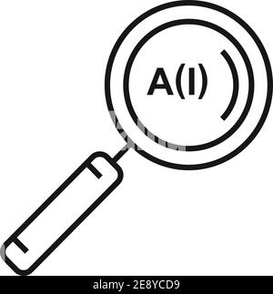 Blood magnifier icon, outline style Stock Vector