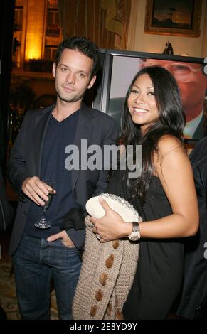 Indonesian born singer Anggun shows her pregnancy as she attends with her boyfriend fashion designer Jean-Louis Scherrer's new book launch party held at Four Seasons Hotel in Paris, France on October 2, 2007. Photo by Denis Guignebourg/ABACAPRESS.COM Stock Photo