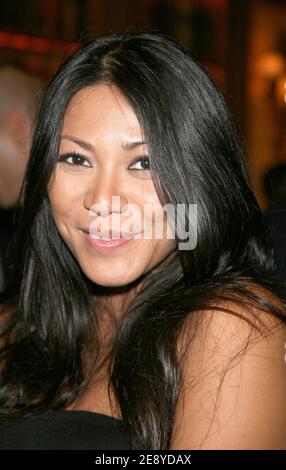 Indonesian born singer Anggun shows her pregnancy as she attends fashion designer Jean-Louis Scherrer's new book launch party held at Four Seasons Hotel in Paris, France on October 2, 2007. Photo by Denis Guignebourg/ABACAPRESS.COM Stock Photo