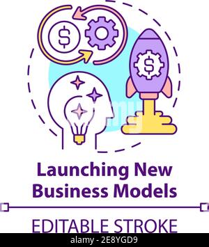 Launching new business models concept icon Stock Vector