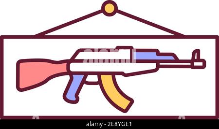 Collectible firearms RGB color icon Stock Vector