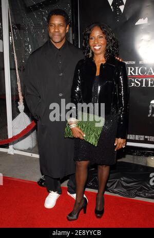 Denzel Washington and wife Pauletta Washington attend the industry screening of Universal Pictures 'American Gangster,' held at the Arclight Hollywood in Los Angeles, CA, USA on October 29, 2007. Photo by Lionel Hahn/ABACAPRESS.COM Stock Photo