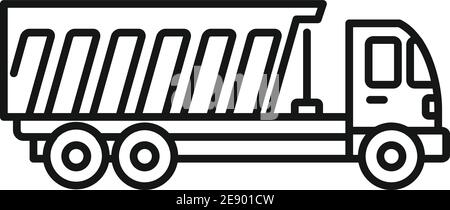 Tipper building icon, outline style Stock Vector