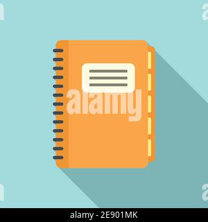 Notebook foreign language icon, flat style Stock Vector