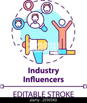 Industry influencers concept icon Stock Vector