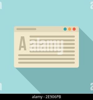 Foreign language web study icon, flat style Stock Vector