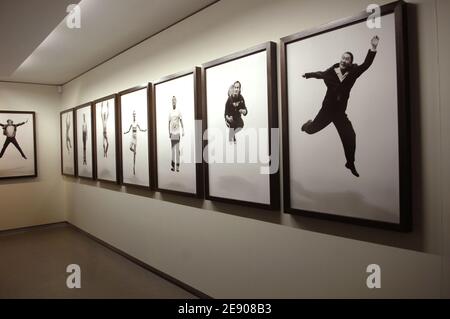 Photos exhibition 'One Jump' by Alex Majoli from Magnum agency at the Pinacotheque in Paris, France on November 19, 2007. For his work, Alex Majoli asked actors and actresses to jump in front of his camera to celebrate the 60th Cannes Film Festival. Photo by Giancarlo Gorassini/ABACAPRESS.COM Stock Photo