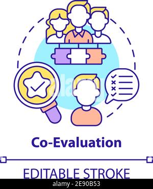 Co-evaluation concept icon Stock Vector