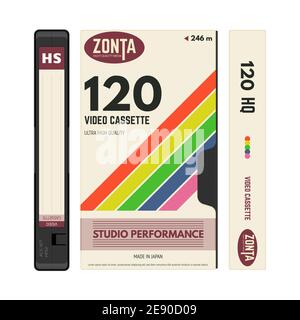 Old video cassette cover Stock Vector