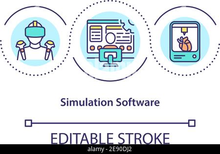 Simulation software concept icon Stock Vector