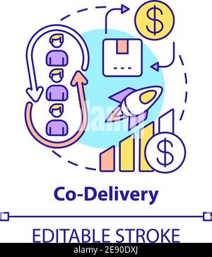 Co-delivery concept icon Stock Vector